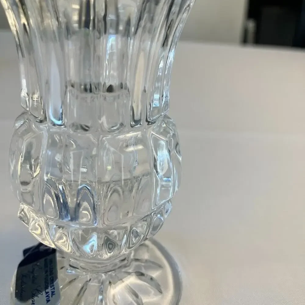 Vintage Yugoslavia 24% Lead Crystal Bud Vase Crystal Clear Industries